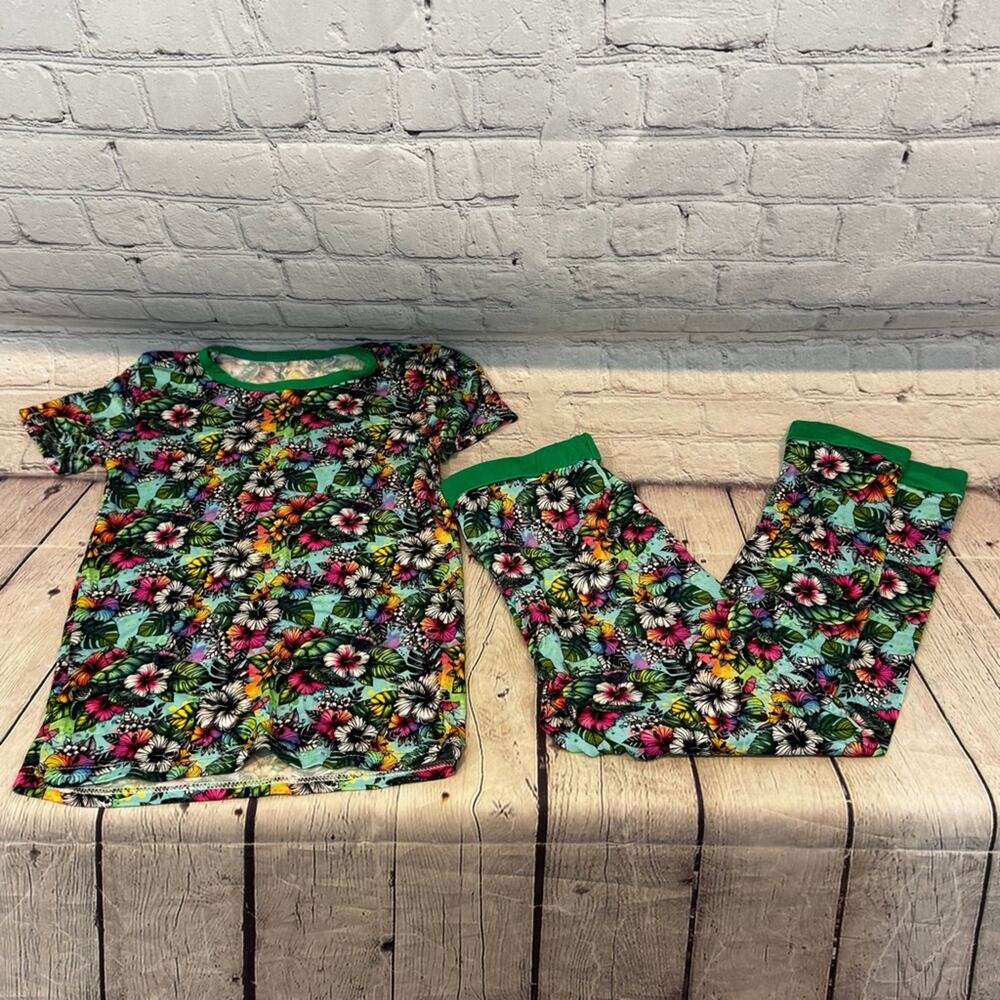 Bedtime Bliss Turtle Floral Pattern Bamboo Short Sleeve Set